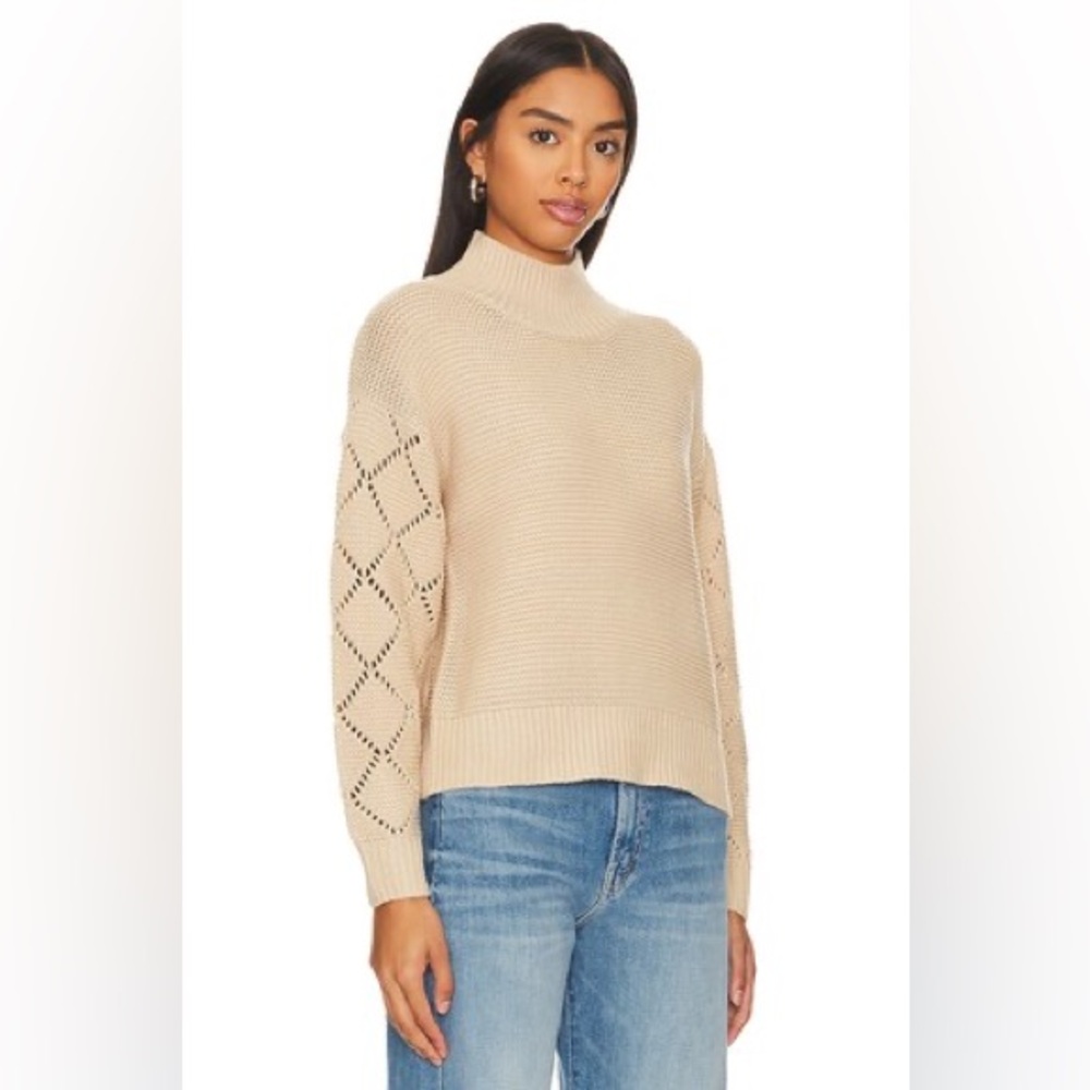 525 AMERICA Revolve Sweater Talia Mockneck Midweight Oat Women Size XS NWT - Picture 3 of 13